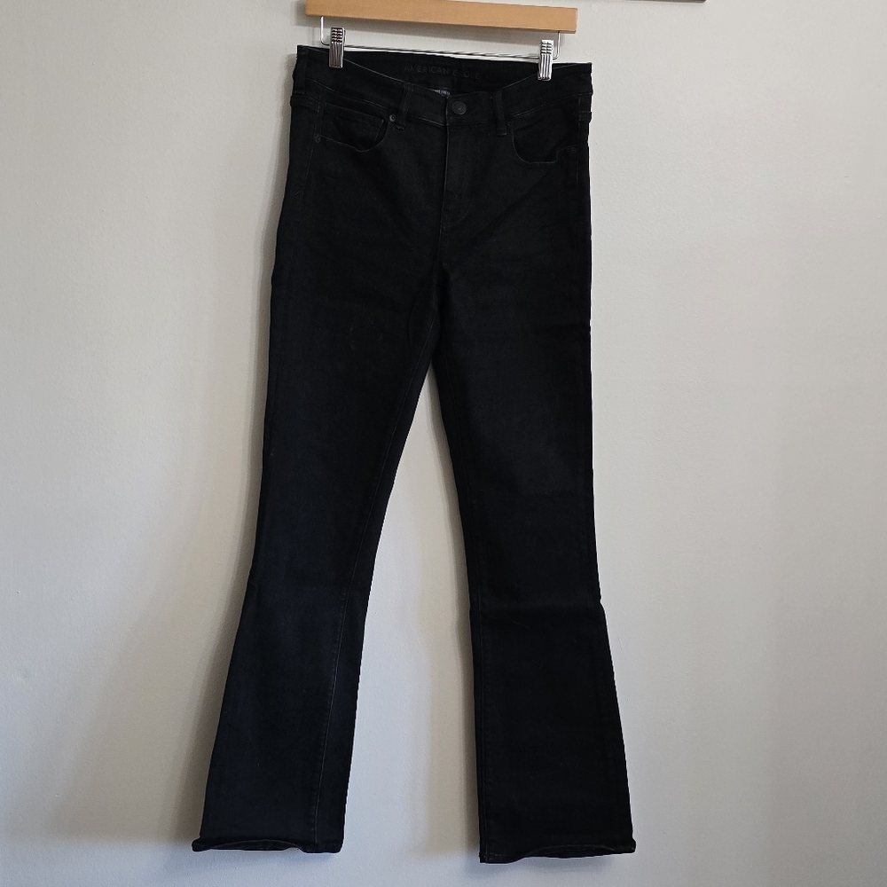 American Eagle Outfitters Super Stretch Black Flare Jeans
